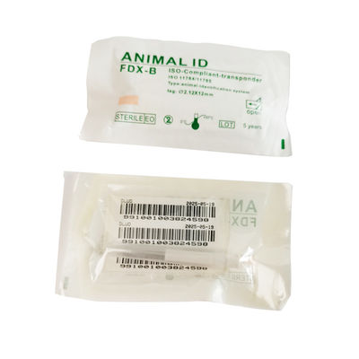 ISO11784/5 FDX-B 134,2 KHz implanteerbare microchip voor identificatie van dieren met 2,12 * 12 mm bioglas-tag
