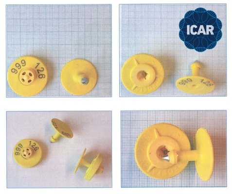 ISO11784/5 Ongedeelde ICAR Code RFID Oorlabel voor Dierenidentificatie met BLE Lezer en VOLLEDIGE ICAR ET908 Ronde Ondersteuning