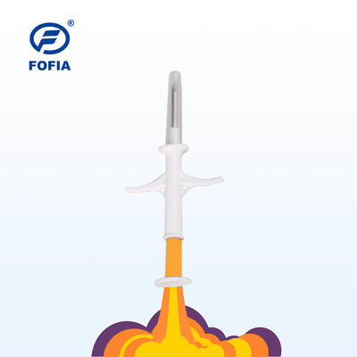 ISO-transponder microchip voor identificatie van huisdieren en temperatuurmeting met temperatuursensor en FOFIA-patentchip
