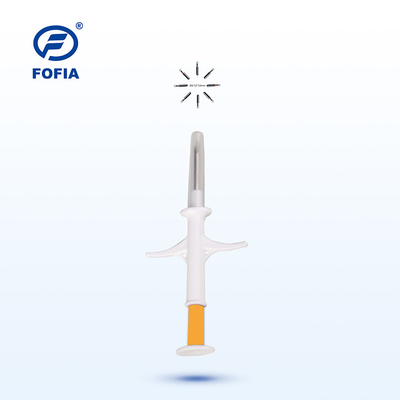 ISO-transponder microchip voor identificatie van huisdieren en temperatuurmeting met temperatuursensor en FOFIA-patentchip