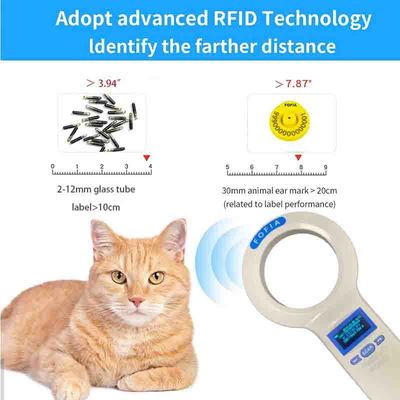 Animal Microchip Scanner PT200 ontworpen voor het lezen van microchip- en temperatuurinformatie, compatibel met 1000 gegevensopslag