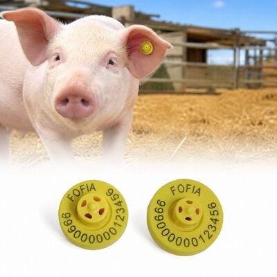 4-7,4 gram Elektronische oorlabels Ronde ontwerp met internationaal certificaat ICAR Voor effectieve identificatie van dieren