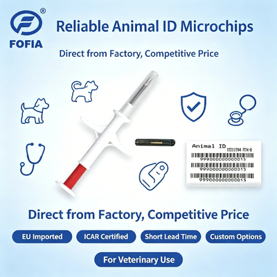 ICAR gecertificeerde gesteriliseerde spuit identificatie microchip met ISO11784/5 FDX-B standaard en EO gas sterilisatie voor dieren