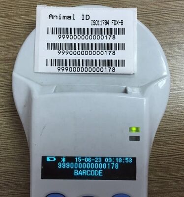 FOFIA Duurzame kunststof RFID-handheldlezer met 128x32 OLED-scherm /USB voor langeafstandsgebruik voor huisdieren en boerderijen