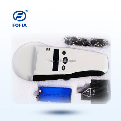 FOFIA Duurzame kunststof RFID-handheldlezer met 128x32 OLED-scherm /USB voor langeafstandsgebruik voor huisdieren en boerderijen