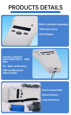 Waterdichte RFID-handheldlezer met 128x32 OLED-scherm USB voor plastic.