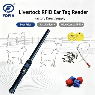 Duurzame waterdichte langeafstand 134,2 kHz RFID-oortekenslezer ISO11784/5 Protocol 30-100cm Leestalent PVC