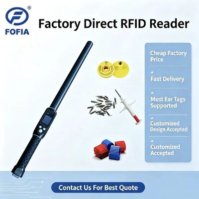 FOFIA Waterdicht Langbereik 134,2kHz RFID Oordopjeslezer ISO11784/5 Protocol 30-100cm Afstand lezen PVC