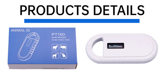 Handheld Plastic Animal Microchip RFID Card Reader PT160 134.2kHz OLED Screen USB Lithiumbatterie CE gecertificeerd ISO 11784/11785