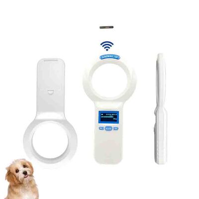 Duurzame plastic PT200 RFID handheld reader met 128x64 OLED-scherm ISO11784/5 Protocol Long Range Reading voor huisdieren en boerderij gebruik