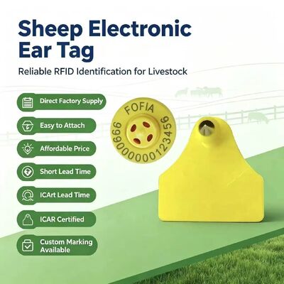 Duurzame waterdichte combinatie elektronische dier tracking oortekens Nieuwe hoge kwaliteit RFID TPU laser coding 3 jaar garantie Fofia
