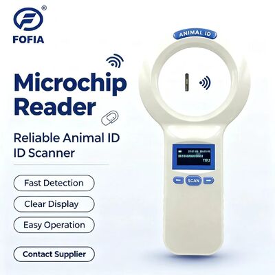 Waterproof White FOFIA PT200 RFID Handheld Reader 128x64 OLED Scherm 134.2kHz Frequentie Lange Afstand Lezen
