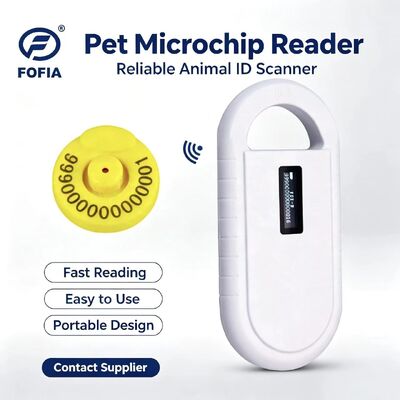 Fofia Handheld Plastic Animal Microchip RFID Card Reader PT160 134.2kHz OLED Screen USB Lithium Battery CE gecertificeerd ISO