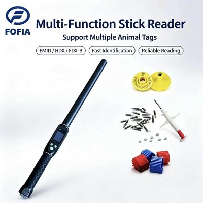 FOFIA Waterdichte Lange Afstand 134.2kHz RFID Oorlabel Lezer ISO11784/5 Protocol 30-100cm Leesafstand PVC Materiaal voor Boerderij