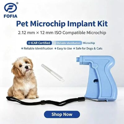 Fofia Nieuwe Warmverkoop RFID Afzonderlijk Herbruikbaar134.2kHz Animal ID Microchip ZS005 Blauw Waterdicht Huisdier Gebruik Injectie 1,5 Jaar