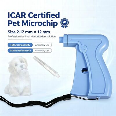 Fofia RFID 134.2kHz ICAR Certified Split Type Animal ID Microchip 2.12*12mm Model ZS005 Blauw Waterdicht Materiaal Nieuw 1,5 Jaar