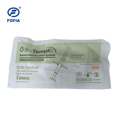 ICAR gecertificeerd Fofia Nieuwe temperatuurgevoelige microchip RFID PP Animal ID Waterdicht voor honden en katten Huisdieren 1,5 jaar garantie