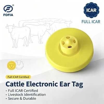 Nieuwe Volledige ICAR LF Waterdichte RFID TPU Gele Dierenoorstekker 14,5 mm ET908+T901 Chips 5 Jaar Garantie Voor Fofia Vee Gebruik