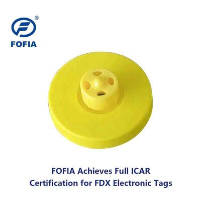 Nieuwe FOFIA Full ICAR LF Duurzame waterdichte RFID TPU Gele koe Varkens Schaap Oord Tags ET908+T905 EM4305 Chips 5 Jaar Garantie 14,5mm