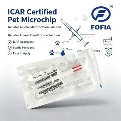 Duurzame Fofia Nieuwe Hete Verkoop RFID 134.2kHz PP Materiaal Hond ID Microchip Waterdichte Boerderij Gebruik Huisdier Injectie 1.5 Jaar Oorlabel