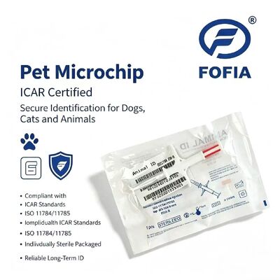 Waterproof Fofia Nieuwe Hot Selling RFID 134.2kHz PP Materiaal Hond ID Microchip Waterdichte Boerderij Gebruik Huisdier Injectie 1.5 Jaar Oormerk