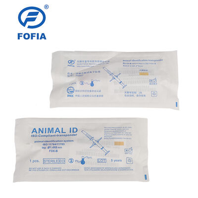 FOFIA ZS007 ICAR Gecertificeerde 134.2kHz RFID Oormerk Dierlijke Microchip FDX/EM4305 IP67 Waterdicht Wit PP 1.4x8mm Hond Kat Huisdieren