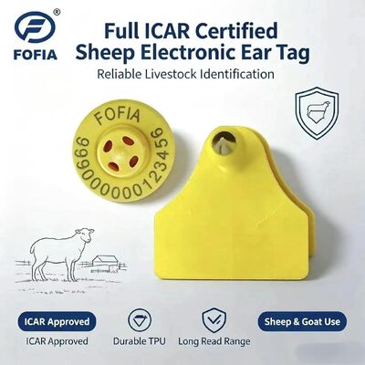 Fofia ET957+T967 Schapen Geiten Vee Combinatie Elektronisch Boerderij Tracking Oormerk Nieuwe Hoge Kwaliteit RFID TPU Laser Codering 3
