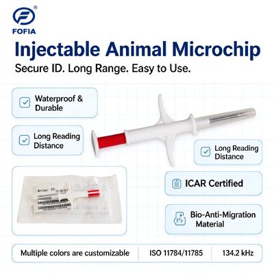 Fofia RFID Injecteerbare Dierlijke Microchip 134,2 kHz ISO 11784 11785 Waterdicht 2,12 X 12 mm Huisdieridentificatie