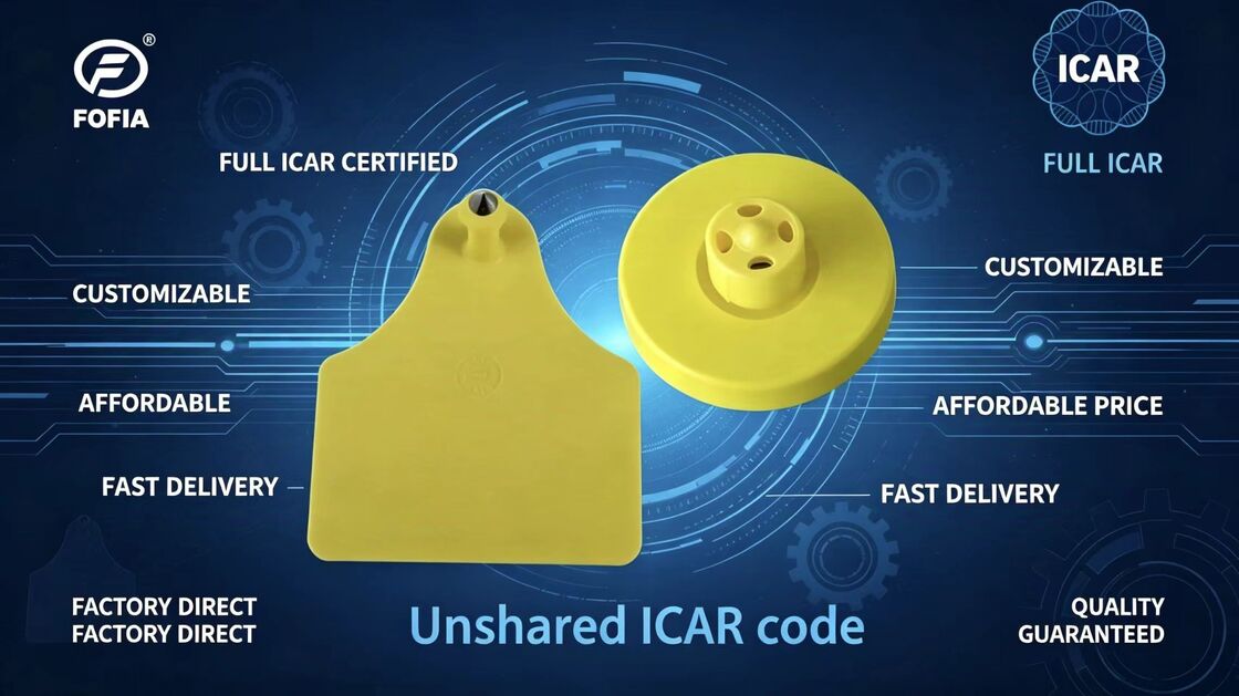 Volledig ICAR gecertificeerde duurzame elektronische oortekens voor veeopsporing en -identificatie ter ondersteuning van veebewaking en traceerbaarheid van boerderijen