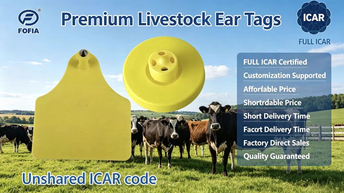 VOLLEDIG ICAR-gecertificeerd waterdicht duurzaam ET956/ET957+T967 elektronische oormerken voor het volgen en identificeren van geiten en schapen ter ondersteuning van veemonitoring en traceerbaarheid van boerderijen