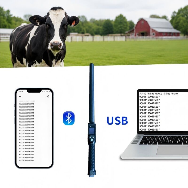 PT290 LF RFID stick reader. 134.2KHz Bluetooth handheld scanner met protocol ISO11784/5 FDX-B en HDX USB Bluetooth interface.
