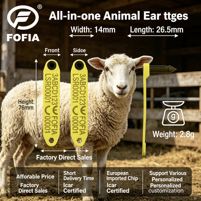 Hoogtemperatuurbestendige anti-verlies RFID elektronische oortekens voor schapen met TPU-materiaal