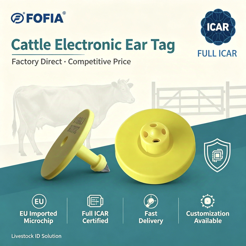 Duurzame elektronische oorplaat voor veehouderij Identificatie en tracking van vee met ICAR-certificering