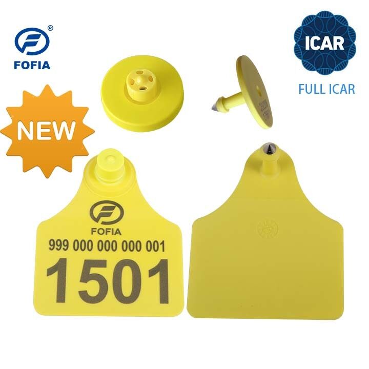 Laserprinten Farm HDX FDX-B Dier RFID Schapen Oormerknummer Met Qr-code VOLLEDIGE ICAR-certificering Oorbellen voor konijnen, geiten