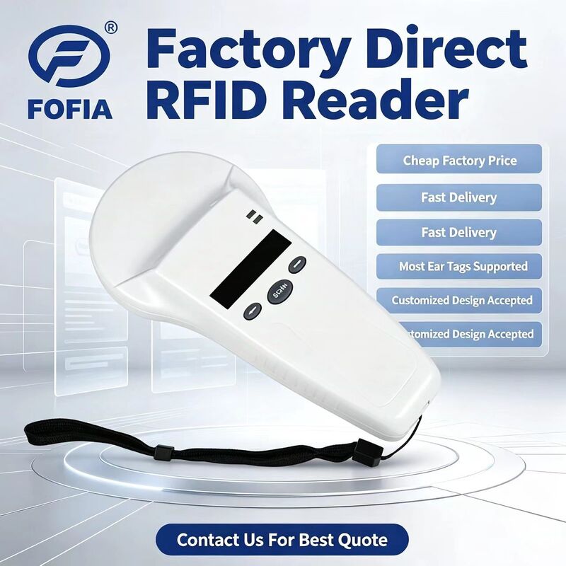 Waterdichte RFID-handheldlezer met 128x32 OLED-scherm USB voor plastic.