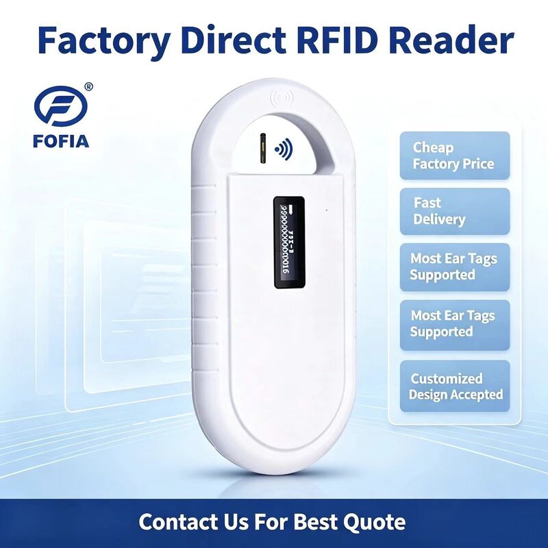 Handheld Animal Microchip RFID Card Reader PT160 134.2kHz OLED Screen USB Lithium Battery CE gecertificeerd ISO 11784/11785 Protocol