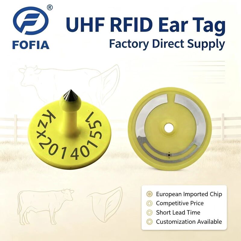 Fofia ICAR ET926 Waterdichte RFID TPU Dierlijke Oormerken FDX-B 134.2 Khz EM4305 Chips Vee Vee Varken Schapen