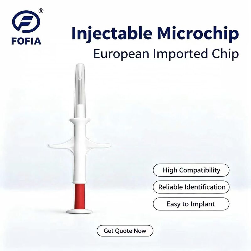 ICAR gecertificeerd FOFIA RFID 134,2kHz Animal Microchip FDX/EM4305 Chip IP67 Waterdicht voor huisdieren Plastic voor injectie
