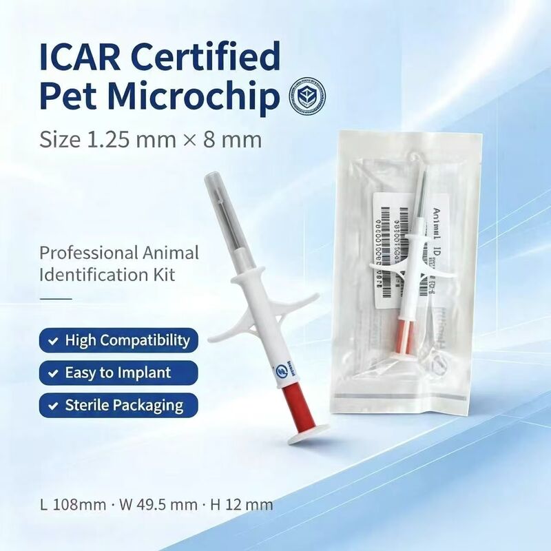 2026 Hot Selling Edition New RFID 134.2kHz Integrated Fofia Animal Implantable Microchip White ZS009 Model Waterproof 3-Year
