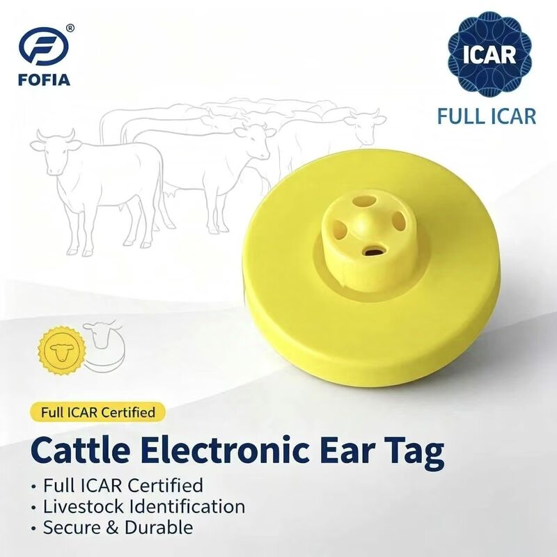 Nieuwe Volledige ICAR LF Waterdichte RFID TPU Gele Dierenoorstekker 14,5 mm ET908+T901 Chips 5 Jaar Garantie Voor Fofia Vee Gebruik