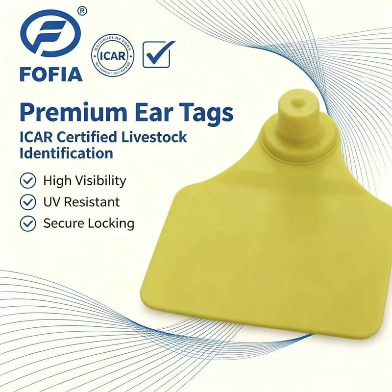 ICAR Fofia T904 Animal Ear Tag Chip Nieuwe hoge kwaliteit RFID TPU laser codering 3 jaar garantie