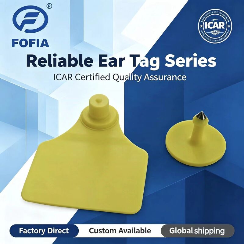 Waterdicht ICAR Fofia T904+T901 Animal Ear Tag Nieuwe hoge kwaliteit RFID TPU 72*57mm Laser Coding 3 jaar garantie voor landbouwgebruik