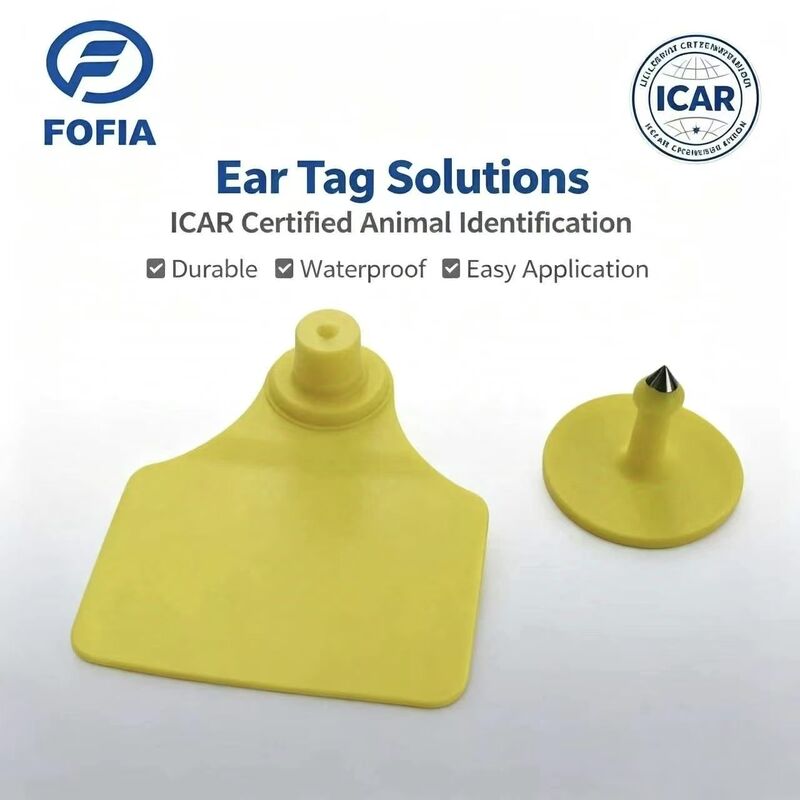 Duurzaam waterdicht ICAR Fofia T904 + T901 Animal Ear Tag Chip RFID TPU Laser Coding 3 jaar garantie