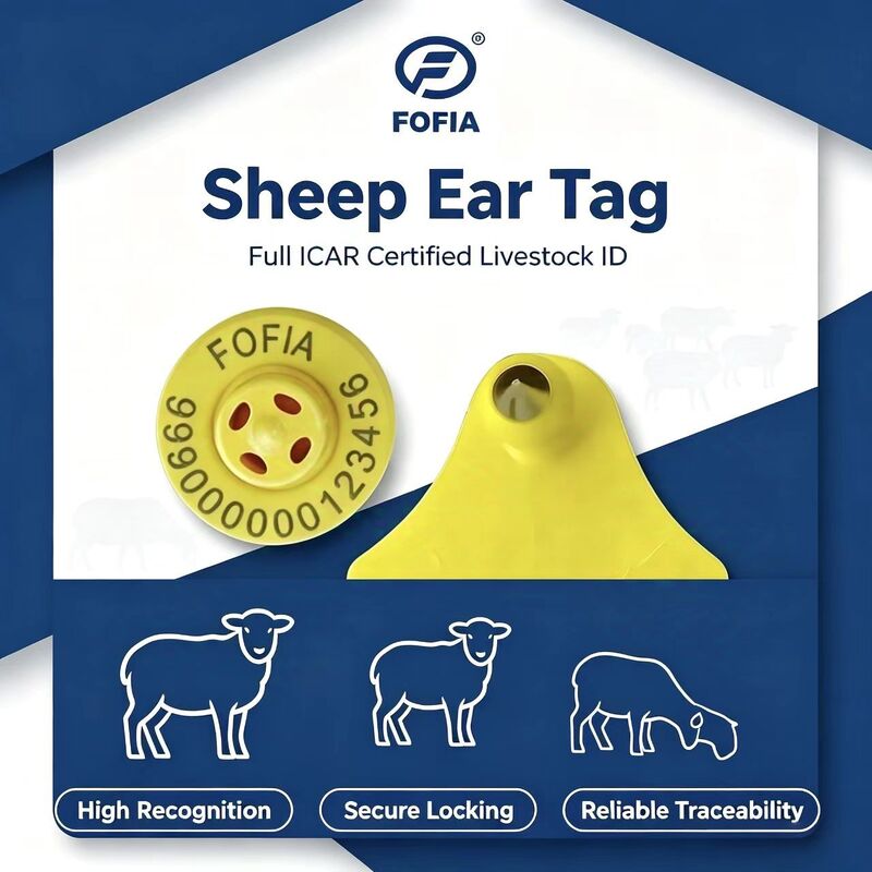 Waterdicht Fofia ET957+T967 Schapen Geit Combinatie Elektronisch Dieren Tracker Oormerk Nieuwe Hoge Kwaliteit RFID TPU Laser Codering
