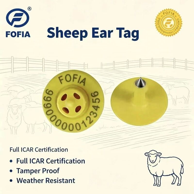 Hoogwaardige nieuwe OEM ET957 134.2kHz TPU Chip Animal Electronic Ear Tags voor Varkens Vee Schapen-10cm Leesbereik -20~80C ICar