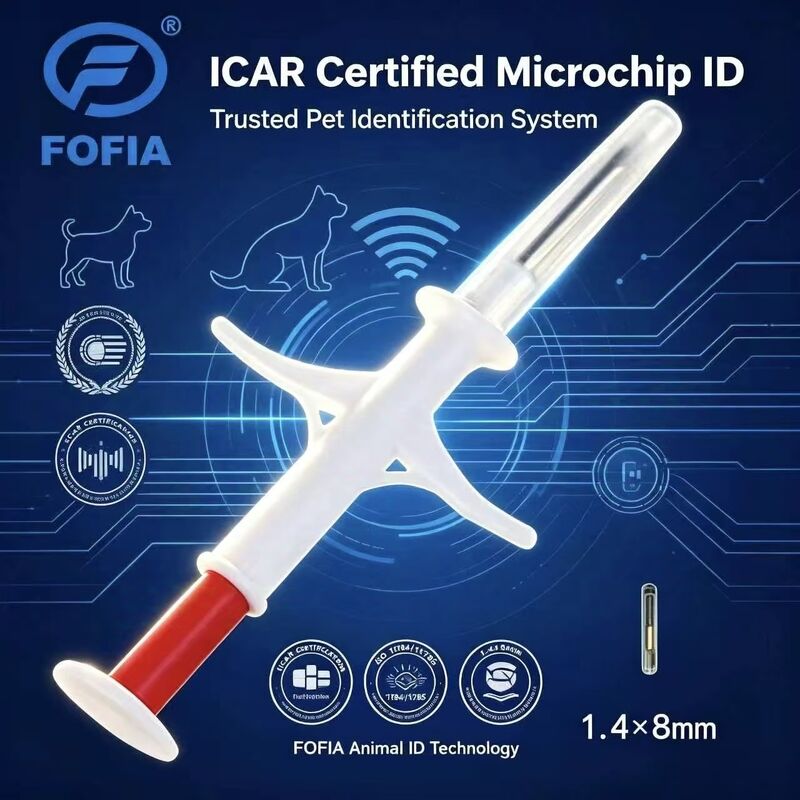 FOFIA Nieuwe RFID 134,2kHz Animal Microchip FDX/EM4305 Chip IP67 Waterdicht Runder/varkens/schapen