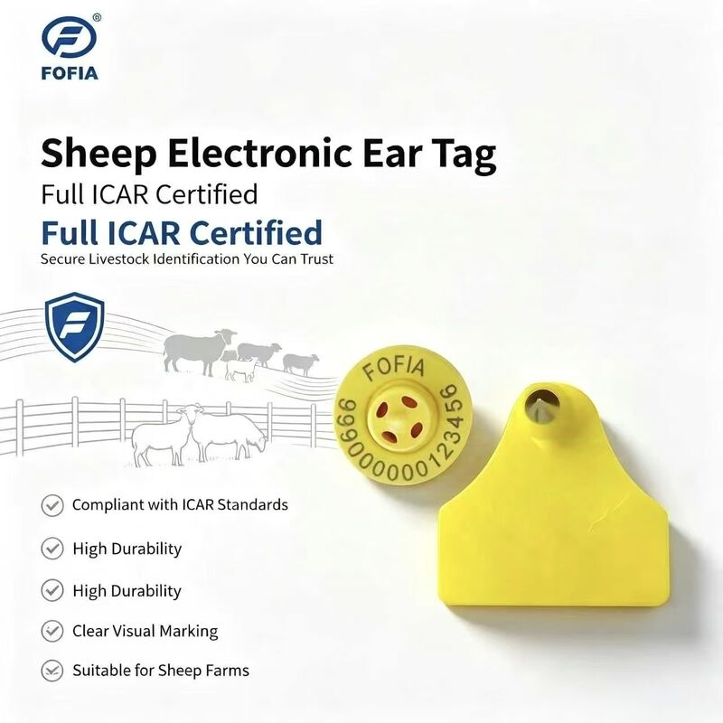 Fofia ET957+T967 Schapen Geiten Runderen Combinatie Elektronisch Dieren Tracker Oormerk Nieuwe RFID TPU Laser Codering 3 Jaar