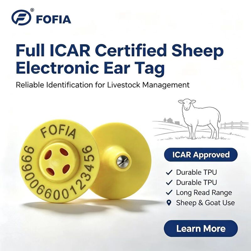 Hoogwaardige nieuwe ET957+T901 134.2kHz TPU elektronische chip oortags voor schapen koeien veehouderij dieren Gebruik 10cm Leesbereik -20~80C OEM