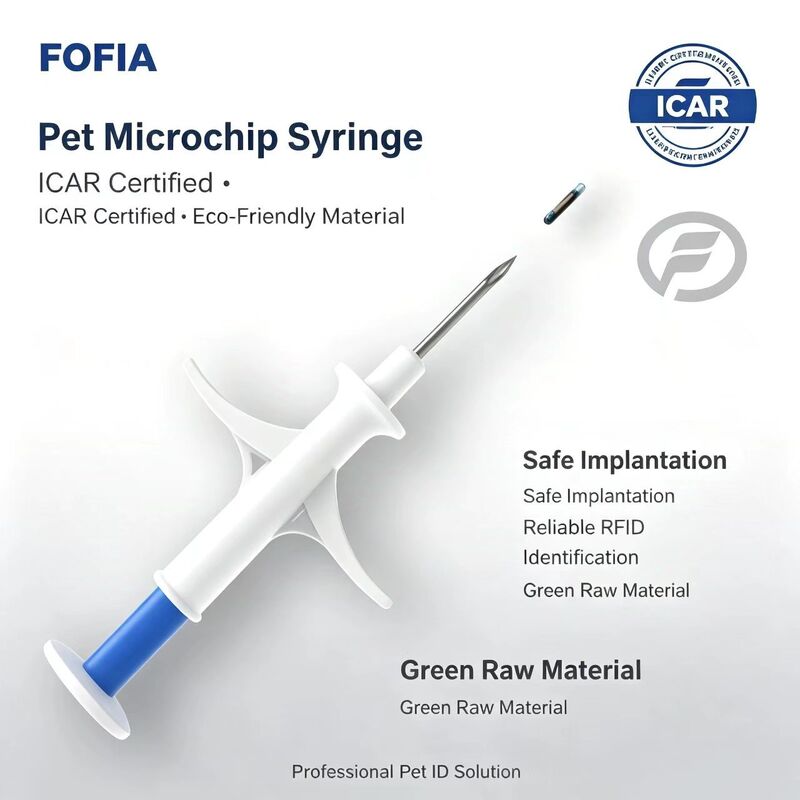 FOFIA ZS007 ICAR Gecertificeerde 134.2kHz RFID Dierlijke Microchip FDX/EM4305 IP67 Waterdicht Wit PP 1.4x8mm Hond Kat Konijn Vee Nieuw