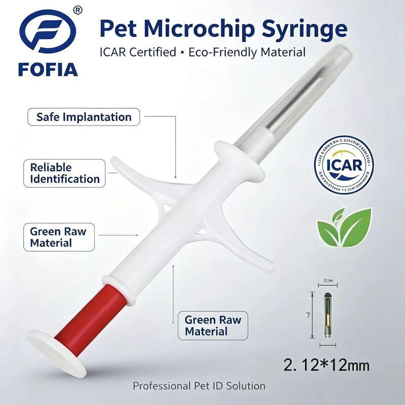 Nieuwe Fofia Duurzame Waterdichte Witte RFID Animal Microchip ZS006 met IP67 en 1,5 jaar garantie voor honden katten & huisdieren Injectie Tag